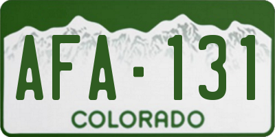CO license plate AFA131