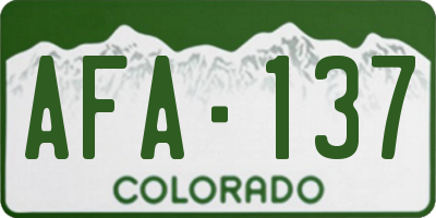 CO license plate AFA137