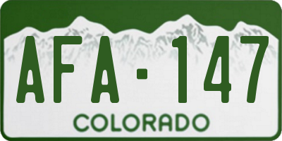 CO license plate AFA147
