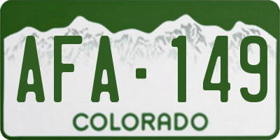 CO license plate AFA149