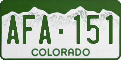 CO license plate AFA151