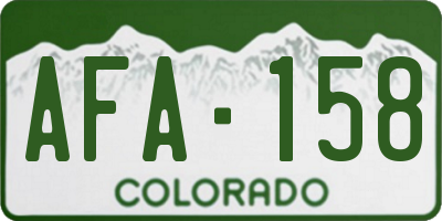 CO license plate AFA158
