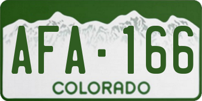 CO license plate AFA166