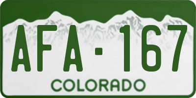 CO license plate AFA167