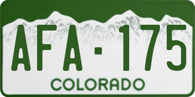 CO license plate AFA175