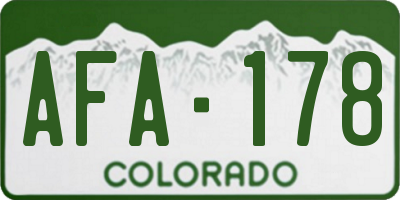 CO license plate AFA178