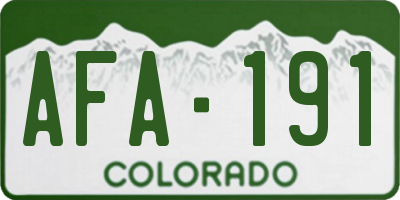CO license plate AFA191