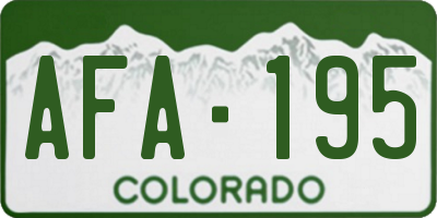 CO license plate AFA195