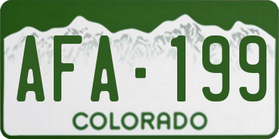 CO license plate AFA199