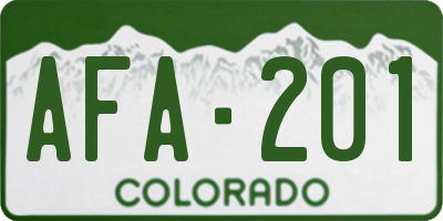 CO license plate AFA201