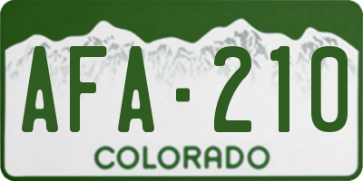 CO license plate AFA210