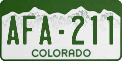 CO license plate AFA211