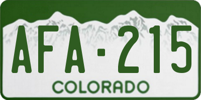 CO license plate AFA215