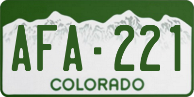CO license plate AFA221