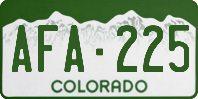 CO license plate AFA225