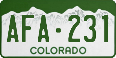 CO license plate AFA231