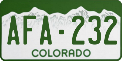 CO license plate AFA232