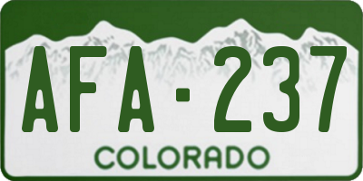 CO license plate AFA237