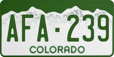 CO license plate AFA239