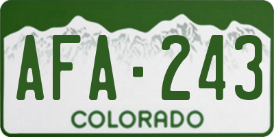 CO license plate AFA243