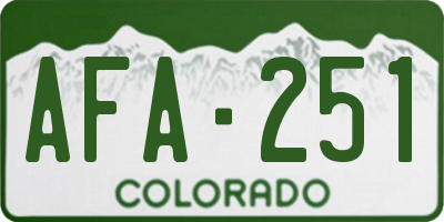 CO license plate AFA251