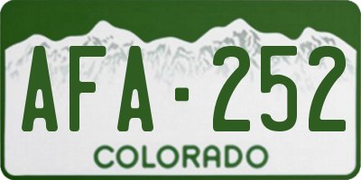 CO license plate AFA252