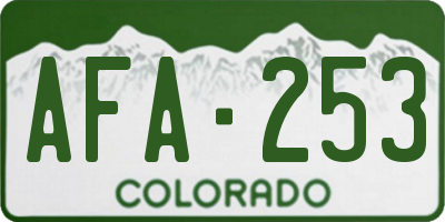 CO license plate AFA253