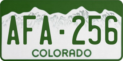 CO license plate AFA256
