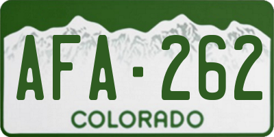 CO license plate AFA262