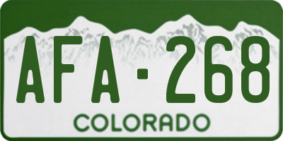 CO license plate AFA268