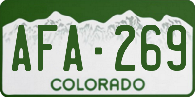 CO license plate AFA269