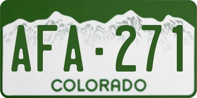 CO license plate AFA271