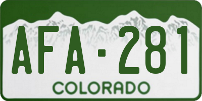 CO license plate AFA281