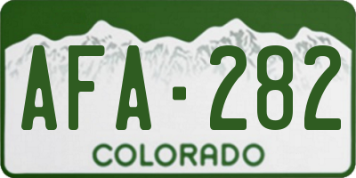 CO license plate AFA282