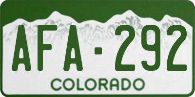 CO license plate AFA292