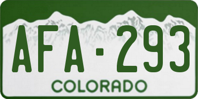 CO license plate AFA293