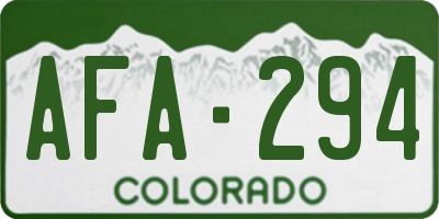 CO license plate AFA294
