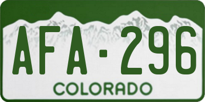 CO license plate AFA296
