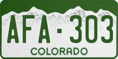 CO license plate AFA303