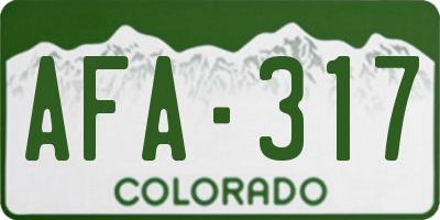 CO license plate AFA317