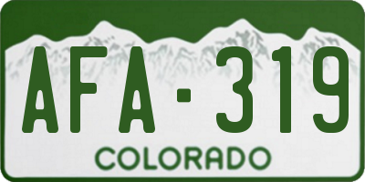 CO license plate AFA319