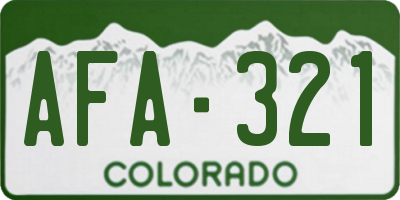 CO license plate AFA321