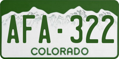 CO license plate AFA322