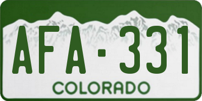 CO license plate AFA331
