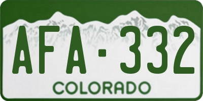 CO license plate AFA332