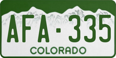 CO license plate AFA335