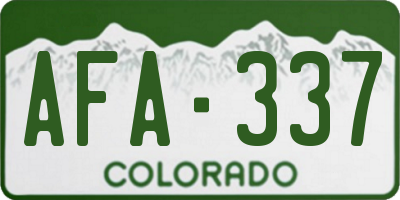 CO license plate AFA337