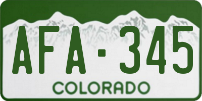 CO license plate AFA345