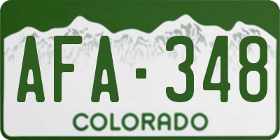 CO license plate AFA348