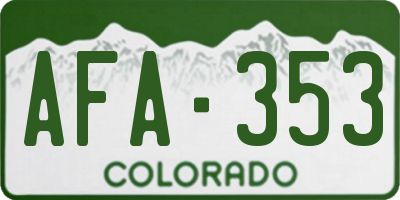 CO license plate AFA353